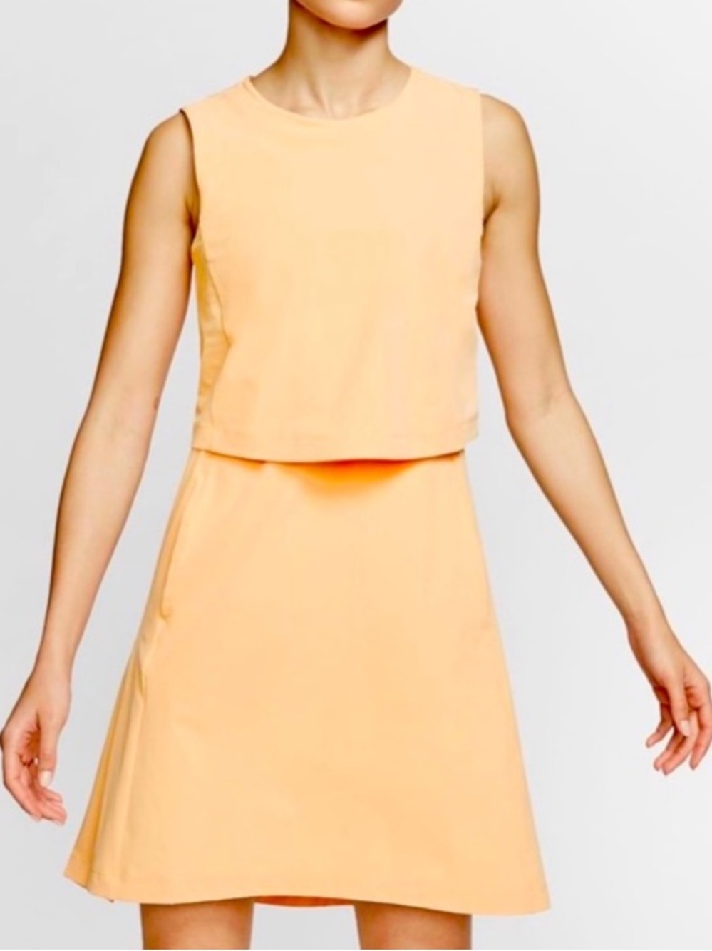 Nike Peach Orange Golf Tennis Dress Sport Sleeveless Tank Dress with Pockets